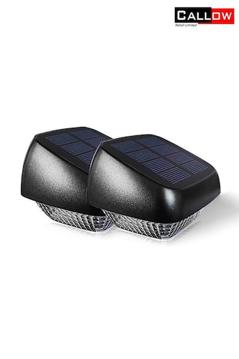 Callow Black Outdoor Solar LED Fence or Wall Light - Set of Four (576864) | £35