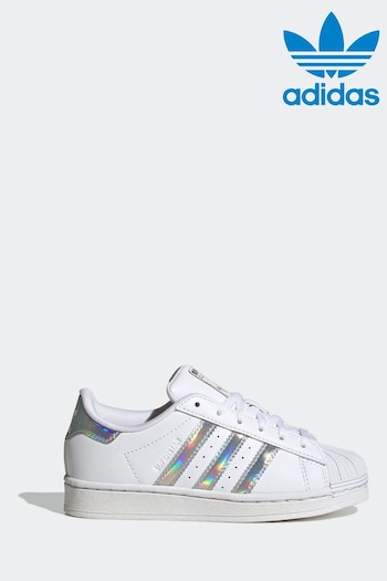 adidas black Originals Superstar Kids White Trainers (577162) | £50