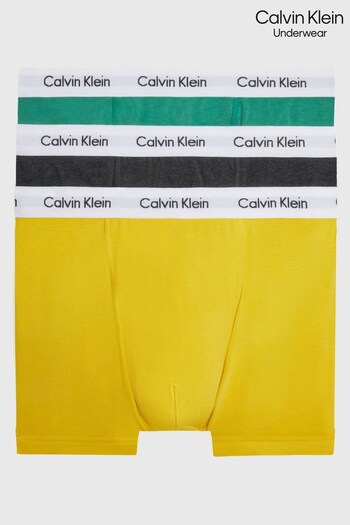 Calvin Klein Yellow Cotton Stretch Trunks 3 Pack (577341) | £42