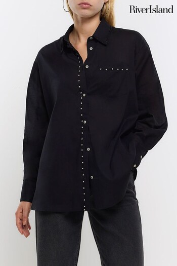 River Island Embellished Black Shirt (577631) | £39