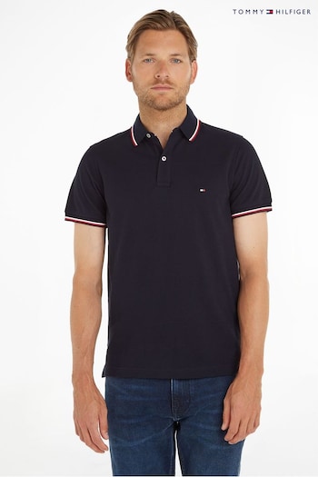 Tommy White Tipped Slim Polo Shirt (577802) | £75