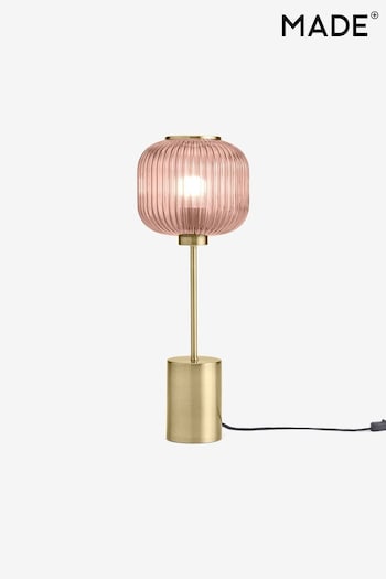 MADE.COM Pink & Antique Brass Briz Table Lamp (577880) | £99