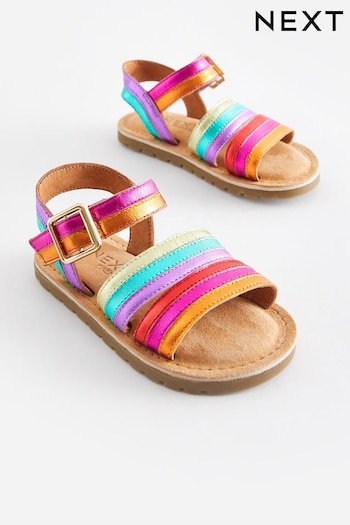 Multi Wide Fit (G) Leather Stripe Sandals (578029) | £20 - £22