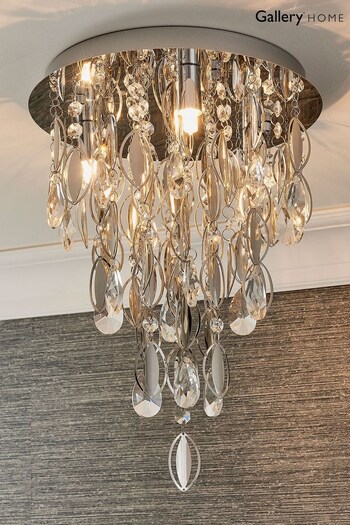 Gallery Home Silver Kiki Flush Ceiling Light (578059) | £114