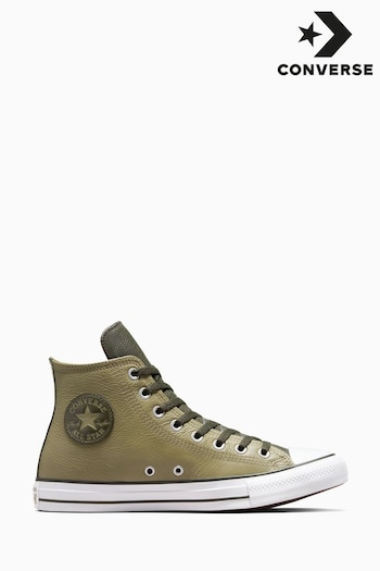 Converse Green Chuck Taylor All Star High Top Leather Trainers (578192) | £75