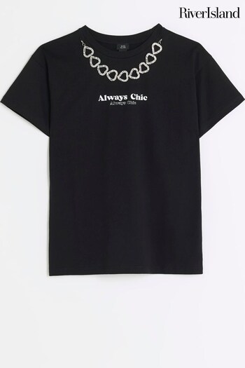 River Island Black Girls Necklace T-Shirt (578673) | £15