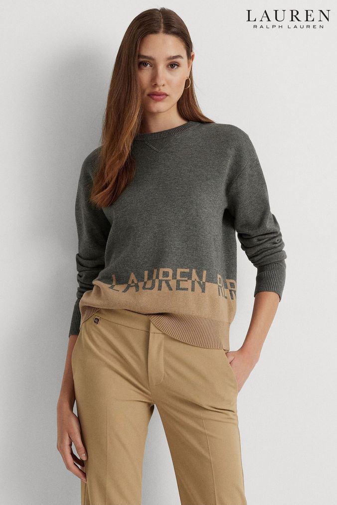 Ralph lauren grey jumper womens sales