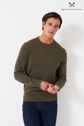 Crew Clothing Company Mid Green Cotton Classic Jumper (578767) | £55