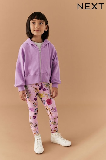 Pink/Purple Soft Floral Leggings (3-16yrs) (578974) | £5 - £10