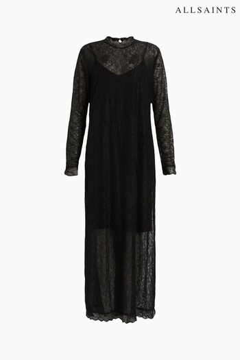 AllSaints Katlyn Lace Black Dress (579001) | £159