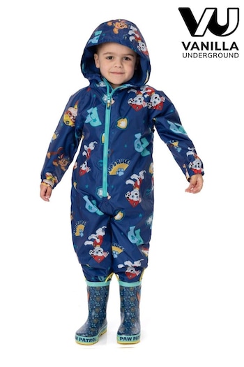 Vanilla Underground Blue Paw Patrol Boys Marshall , Rubble & Chase All-Over Print Puddle Suit (579422) | £34