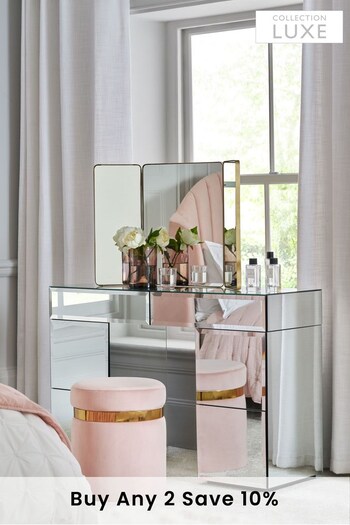 Mirror Sloane Glass Collection Luxe Console Dressing Table (579618) | £699