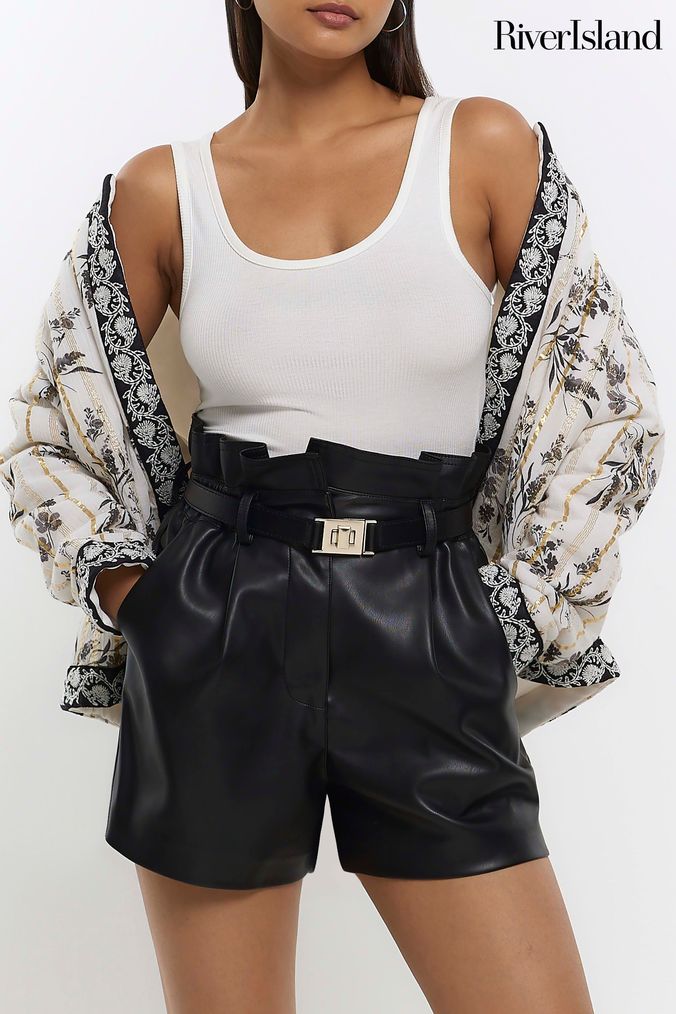River island high waisted shorts sale