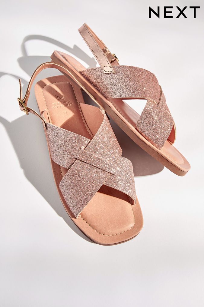 Buy Women s Metallic Sparkle Sandals Online Next UK