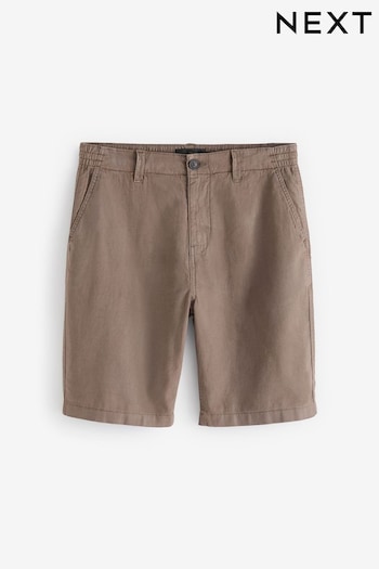Brown Linen Blend Chino Shorts MILE (580720) | £24