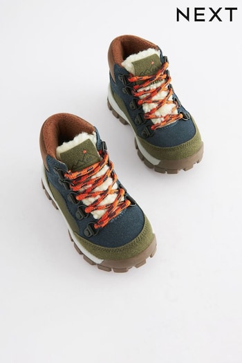 Navy Blue/Khaki Green Thermal Thinsulate™ Lined Hiker can Boots (580748) | £30 - £36