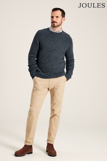 Joules Glenbay Blue Crew Neck Knitted Jumper (581416) | £69.95