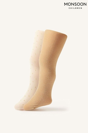 Monsoon Baby Sparkle Tights 2 Pack (581545) | £13