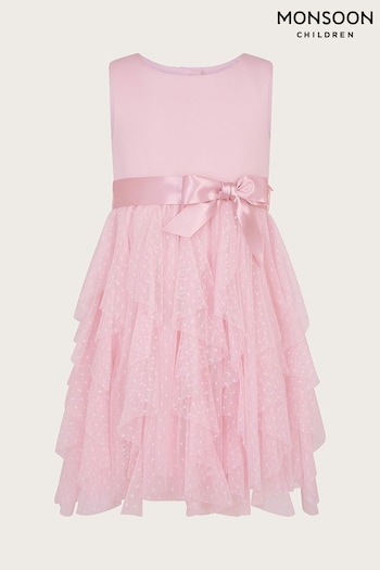 Monsoon Pink Baby Millie Ruffle Dress (581617) | £42 - £47