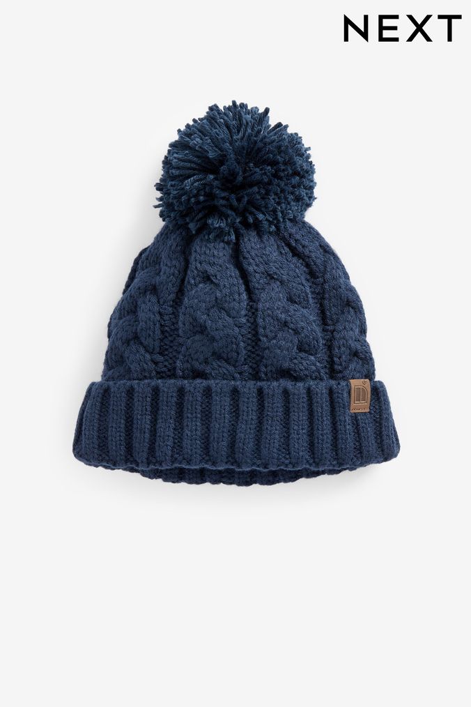 Boys blue bobble hat clearance