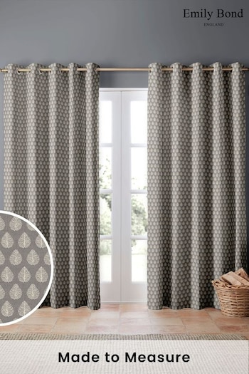 Emily Bond Smokey Grey Jaipur Made to Measure Curtains (582175) | £91