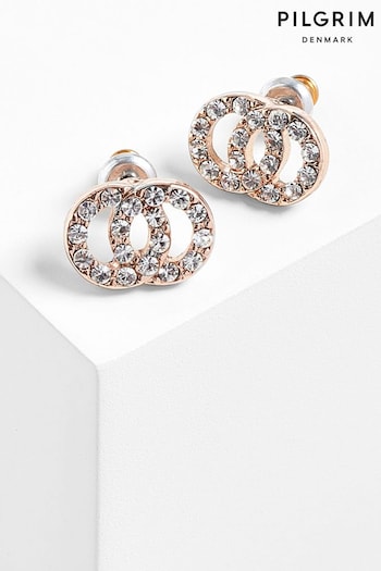 PILGRIM Gold Recycled Elaine Plated Crystal Earrings (582314) | £15