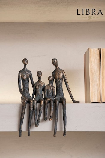 Libra Bronze Sitting Family Of Four Shelf Sculpture (582429) | £74.50