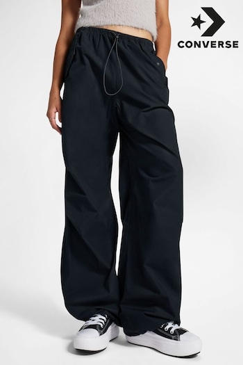 Converse Street Black Parachute Wide Leg Trousers (582518) | £75