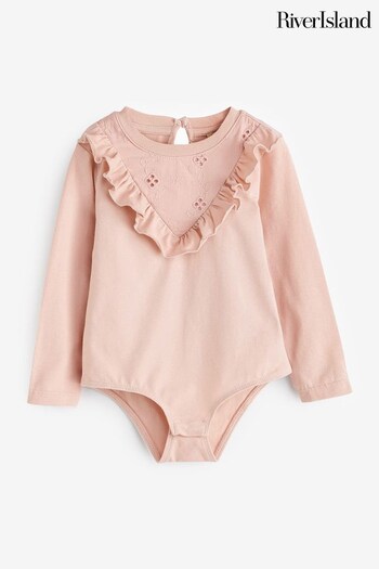 River Island Pink Girls Hybrid Bodysuit (582588) | £12