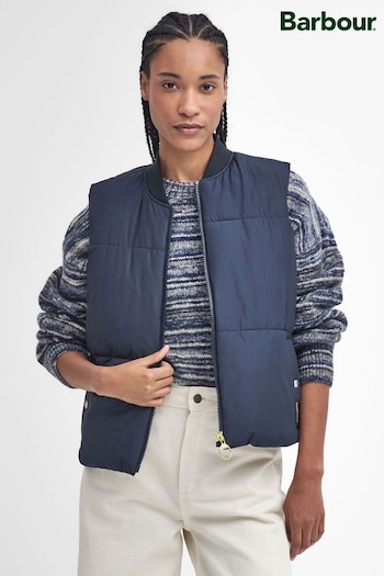 Barbour® Blue Fay Box Puffer Gilet (582893) | £119