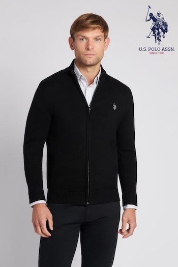 U.S. Polo loafers Assn. Mens Knitted Black Cardigan (582979) | £70