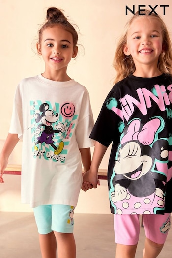 Pink/Blue Minnie Mouse License Short Pyjamas 2 Pack (3-16yrs) (583017) | £25 - £32