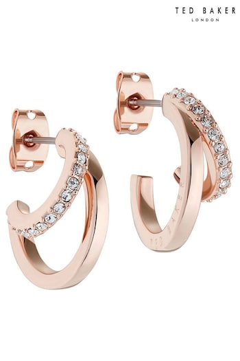 Ted Baker HELIAS: Silver Tone Crystal Multi Hoop Earrings For Women (583066) | £35