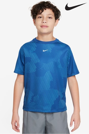 Nike UK10 Blue Multi Dri-FIT Short Sleeve T-Shirt (583204) | £23