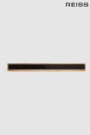 Reiss Gold Ardley Onyx Tie Bar (583494) | £68