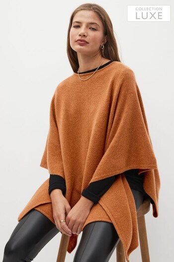 Burnt Orange Collection Luxe Cashmere Poncho (583744) | £150