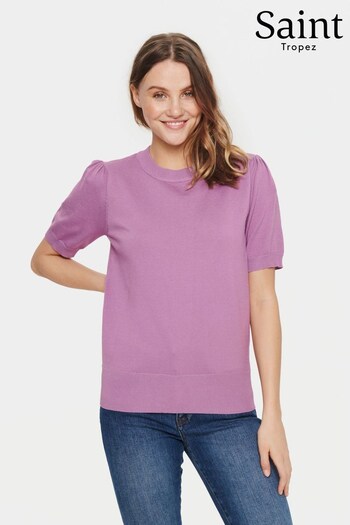 Saint Tropez Purple Mila Short Sleeve Pullover Jumper (583761) | £35