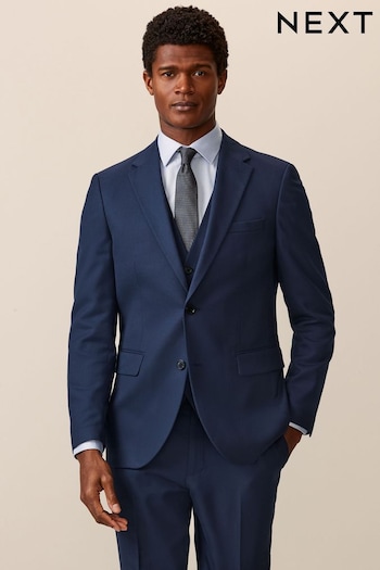 Bright Blue Slim Textured Suit: Jacket (583955) | £64