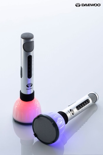 Daewoo Silver Karaoke Microphones with Led Light (584041) | £35