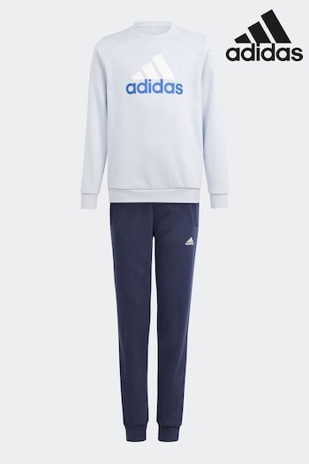 adidas Grey Sportswear Essentials Big Logo Fleece Jogger Set Kids (584051) | £40