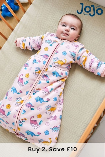 JoJo Maman Bébé Pink Dino 3.5 Tog Baby Sleeping Bag (584161) | £39