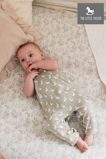 The Little Tailor Baby Jersey Bunny Print Dungaree (584477) | £20