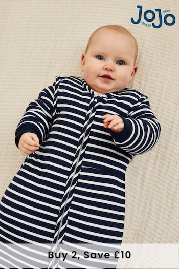 JoJo Maman Bébé Navy Ecru Stripe Navy Stripe 3.5 tog Baby Sleeping Bag (584670) | £39