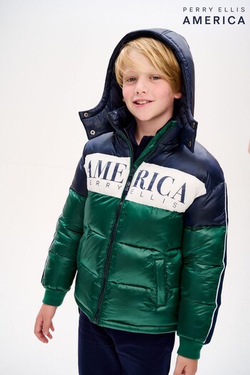 Perry Ellis America Green Puffer Jacket (584671) | £75 - £85