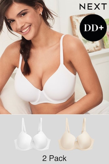 Nude/White DD+ Light Pad Full Cup Smoothing T-Shirt Daisy Bras 2 Pack (584770) | £26