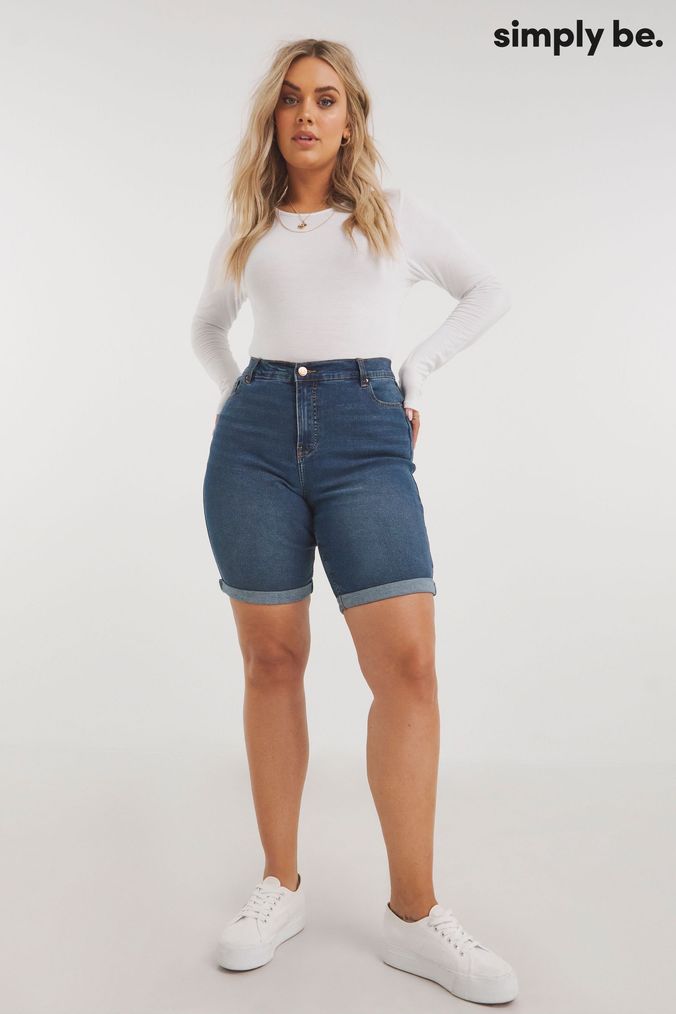 Simply be denim shorts on sale