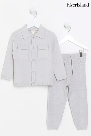 River Island Grey Boys Pocket Gri Shirt And Trousers Set (584937) | £32