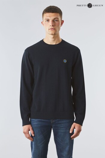 Pretty Green Tipped Shoulder Crew Neck Knitted Jumper (585733) | £90