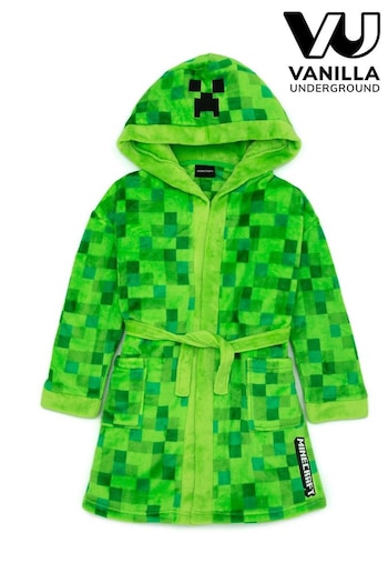 Vanilla Underground Green Minecraft Unisex Kids Fleece Dressing Gown Robe (585744) | £30