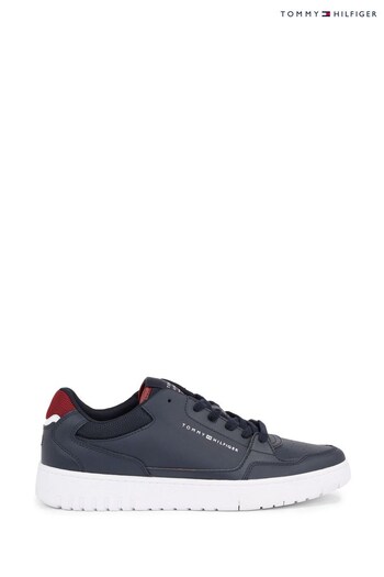 Tommy Hilfiger Blue Basket Core Leather Trainers (585750) | £100
